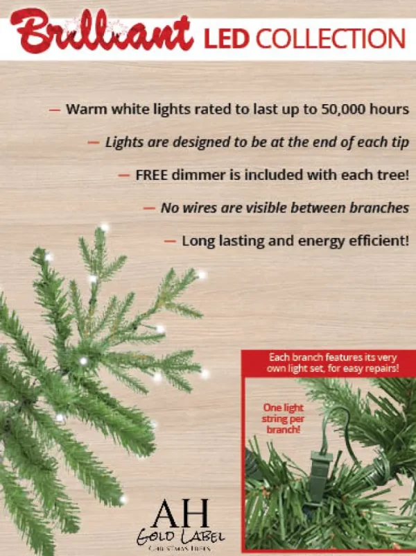 Aldik Home Clearance Christmas Trees | Pre Lit Christmas Trees<Asheville Noble LED 9 FT