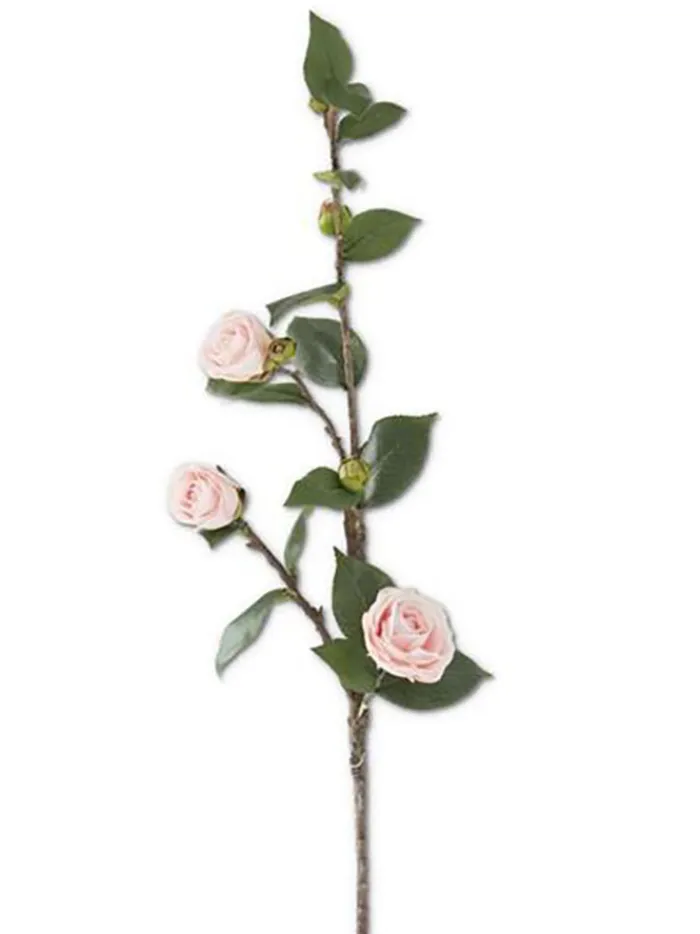 camellia_stem__in_pink_0.webp Aldik Home Natural Touch Silk Flowers | Artificial Tree Branches<Camellia Stem 30 in. Pink