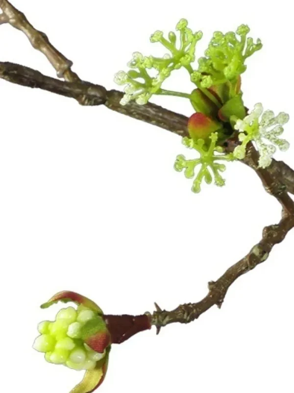 Aldik Home Artificial Tree Branches<Cherry Blossom Budding Branch 42 in. Cream / Green