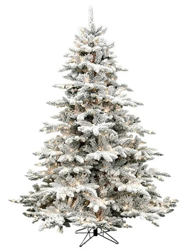 Aldik Home Flocked Christmas Trees | Pre Lit Christmas Trees<Deluxe Flocked Arctic 9 Feet
