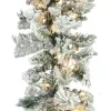 Aldik Home Christmas Garlands And Wreaths<Flocked Balsam Garland 9 FT x 10 in. Staylit