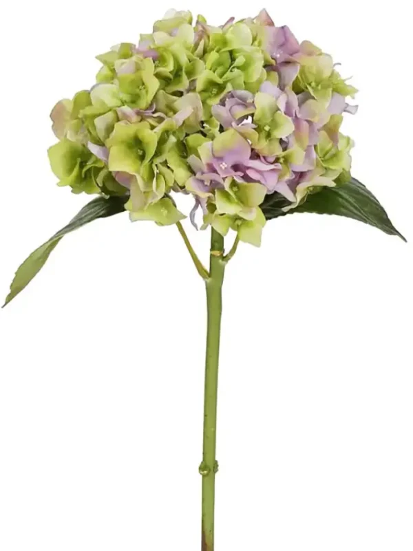 Aldik Home Natural Touch Silk Flowers<Hydrangea 18 in. Lavender/Green