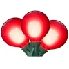 Aldik Home Outdoor Christmas Lights<LED G50 Glass Bulb 15 FT 15 Lights - Red