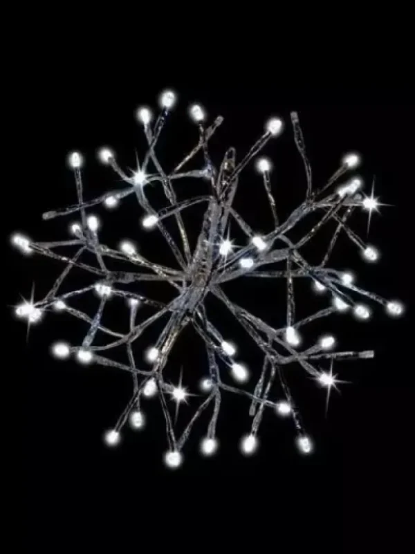 Aldik Home Outdoor Christmas Lights<LED Shimmer Sphere 12 in. Pure White Twinkle