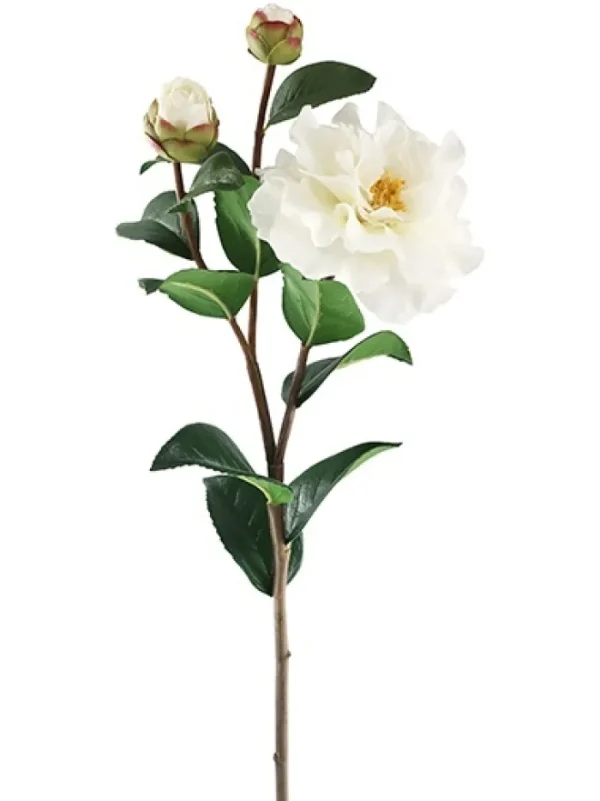 Aldik Home Natural Touch Silk Flowers<Natural Touch Camellia 28.5 in. White