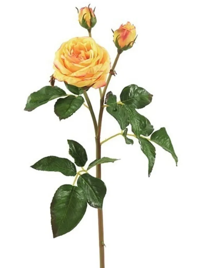 natural_touch_rose__in_ye_0.webp Aldik Home Natural Touch Silk Flowers | Silk Roses<Natural Touch Rose 21.5 in. Yellow