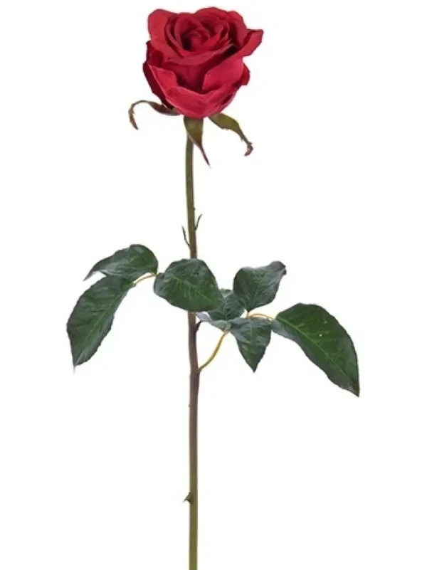 Aldik Home Natural Touch Silk Flowers | Silk Roses<Natural Touch Rose Bud Pick 20.5 in. Red