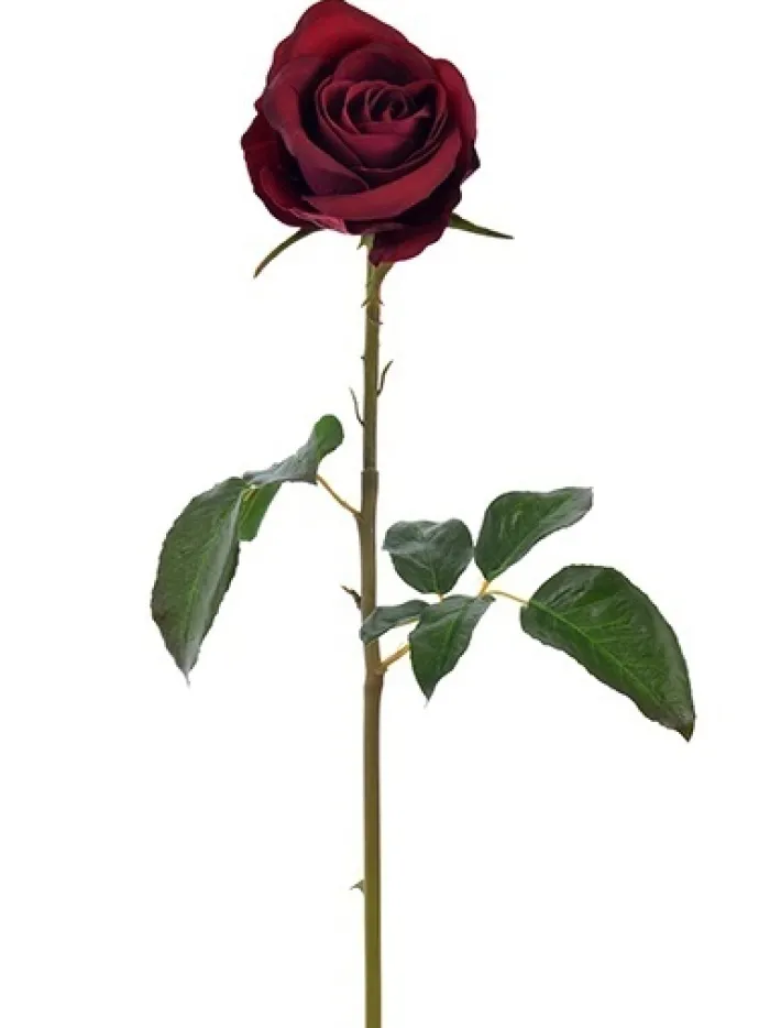natural_touch_rose_bud_pi_0.webp Aldik Home Natural Touch Silk Flowers | Silk Roses<Natural Touch Rose Bud Pick 20.5 in. Burgundy