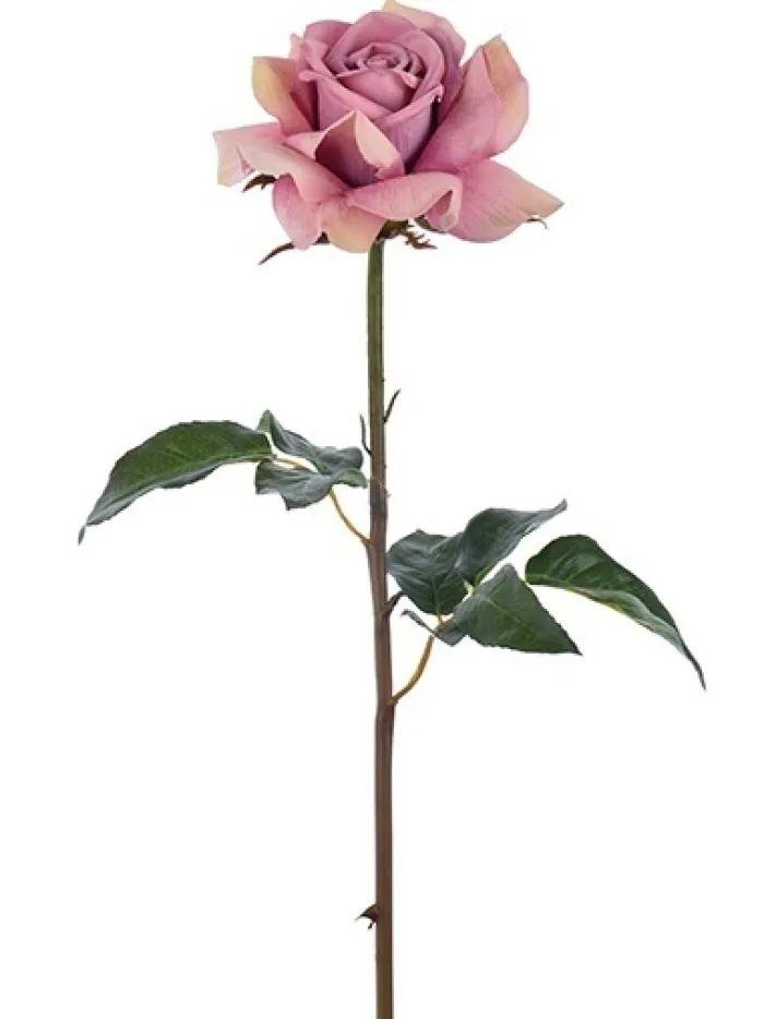 natural_touch_rose_dutche_0.webp Aldik Home Natural Touch Silk Flowers | Silk Roses<Natural Touch Rose Dutchess Open 20 in. Deep Lavender