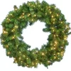 Aldik Home Christmas Garlands And Wreaths<Norway Pine Wreath 36 in. Staylit