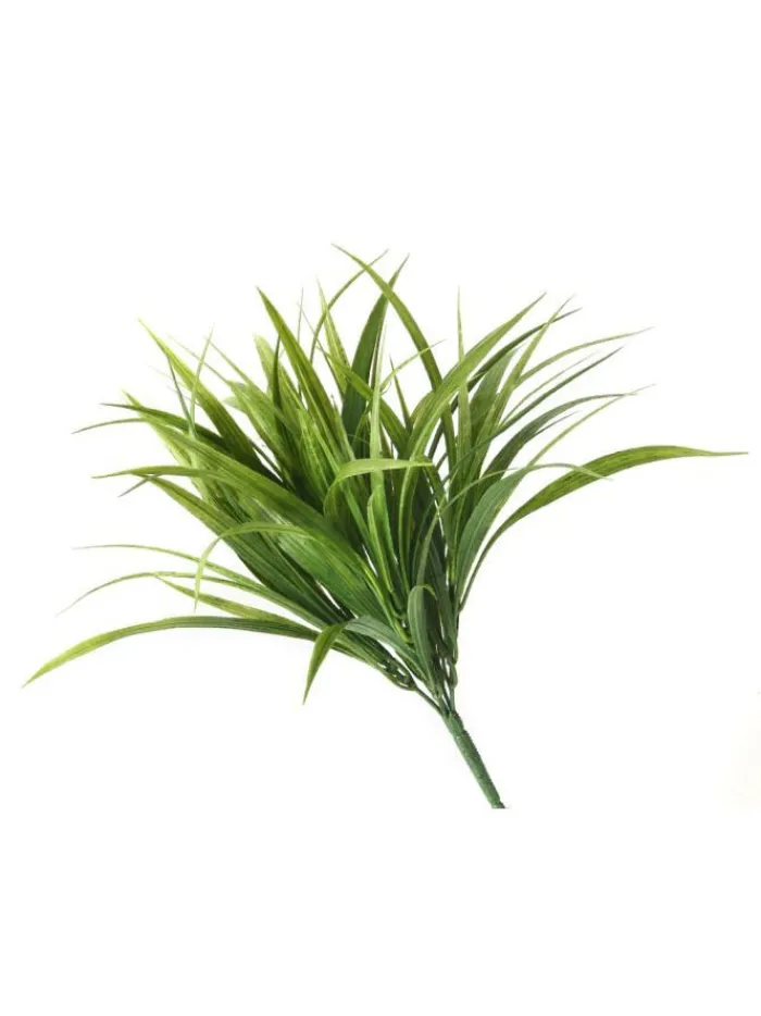 plastic_field_grass_bush__0.webp Aldik Home Desk Plants | Artificial Grasses<Plastic Field Grass Bush 14 in. Green