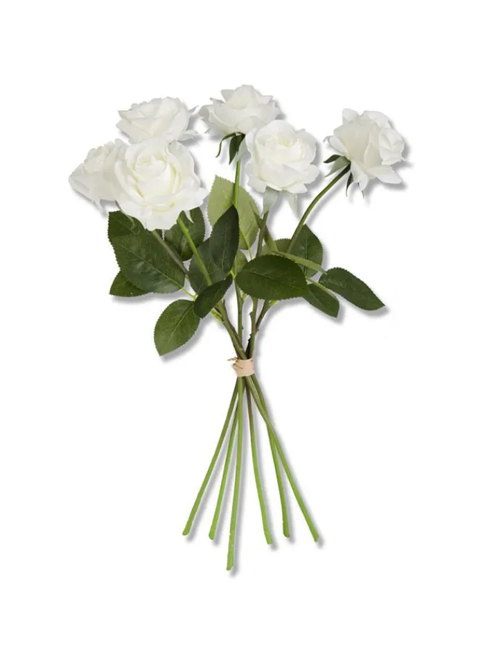 real_touch_full_bloom_ros_0.webp Aldik Home Natural Touch Silk Flowers | Silk Roses<Real Touch Full Bloom Roses 17 in. White