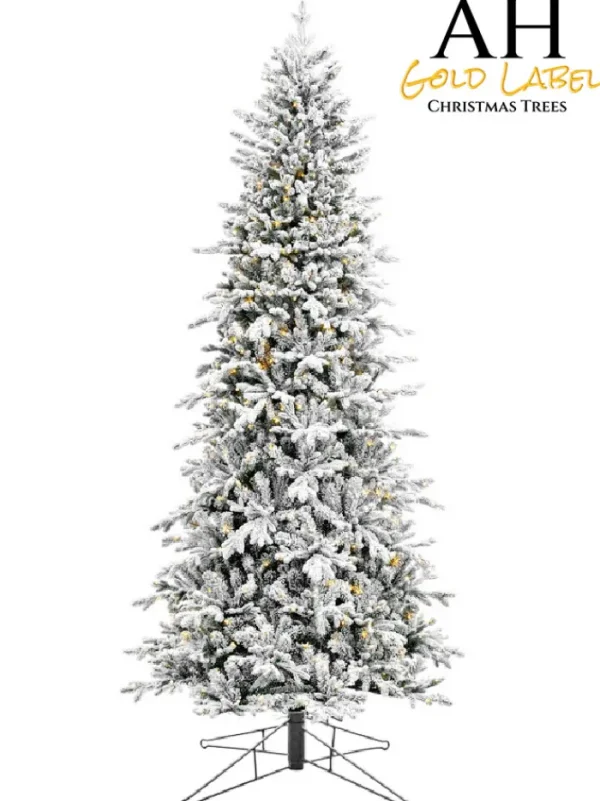 Aldik Home Flocked Christmas Trees | Tall Christmas Trees<Snowy Ridgeline Fir LED 12 Feet