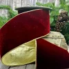 Aldik Home Christmas Ribbon & Fabric<Velvet 4 in. x 10 yd. Ruby w/ Lt. Gold Back